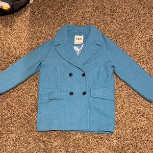 Zara blue Double-Breasted Pea Coat